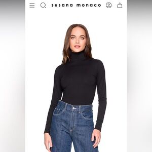 Susana Monaco Essential Long Sleeve Turtleneck Top size L